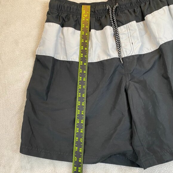 OP Mens Swim Shorts XL Black & Gray Polyester Drawstring Elastic Waist - Picture 4 of 10